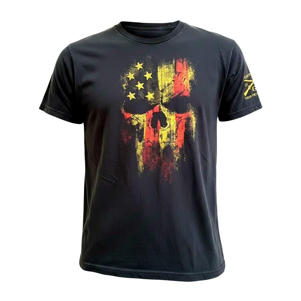Grunt Style SKULL American grim Reaper 2.0 T-Shirt Black Mens XL USA Flag Biker